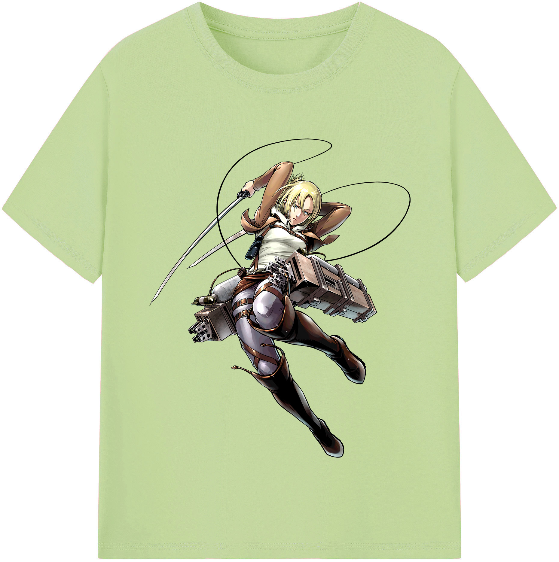（画像用） 進撃の巨人 アニ・レオンハート Attack on Titan Annie Leonhart 綿100％半袖Tシャツ（フロントプリント）